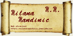 Milana Mandinić vizit kartica